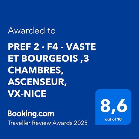 Pref 2 - F4 - Vaste Et Bourgeois ,3 Chambres, Ascenseur, Vx-Nice Dış mekan fotoğraf